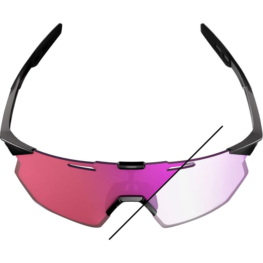 100% Hypercraft SQ Sunglasses Gloss Black/Photochromic Purple Mirror Lens