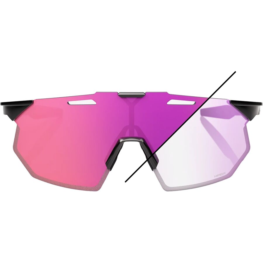 100% Hypercraft SQ Sunglasses Gloss Black/Photochromic Purple Mirror Lens