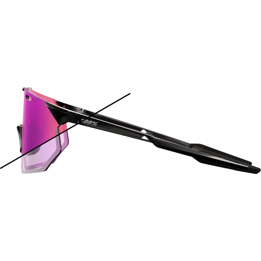 100% Hypercraft SQ Sunglasses Gloss Black/Photochromic Purple Mirror Lens