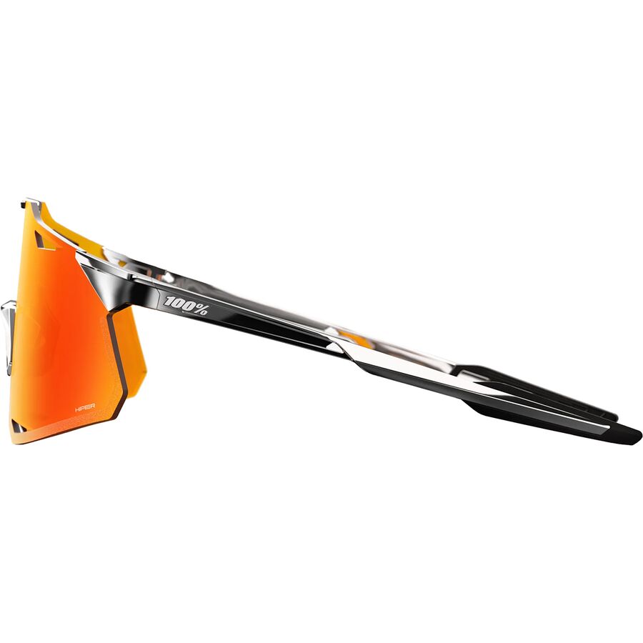 100% HyperCraft Sunglasses Black Chrome/HiPER Red Mirror Lens