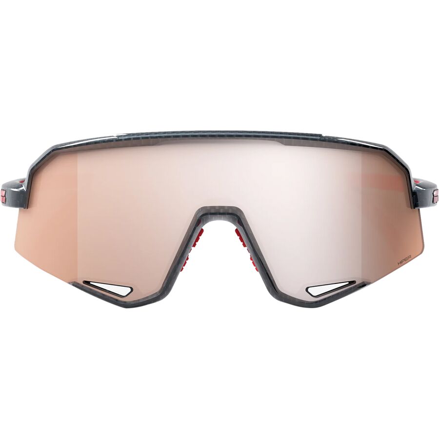 100% Slendale Sunglasses Gloss Crabon Fiber HiPER Crimson Silver Lens