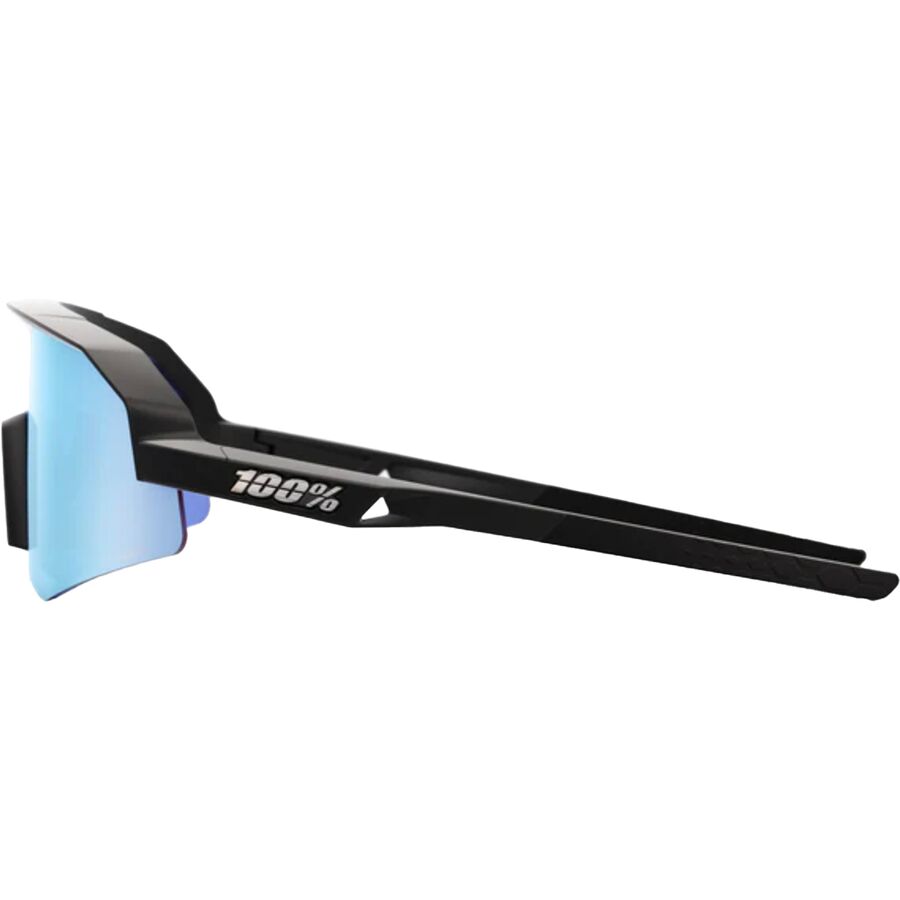 100% Slendale XS Sunglasses Matte Black/HiPER Blue Multilayer Mirror Lens