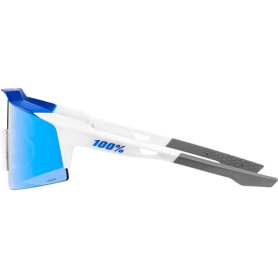 100% Speedcraft SL Sunglasses Matte White/Metallic Blue