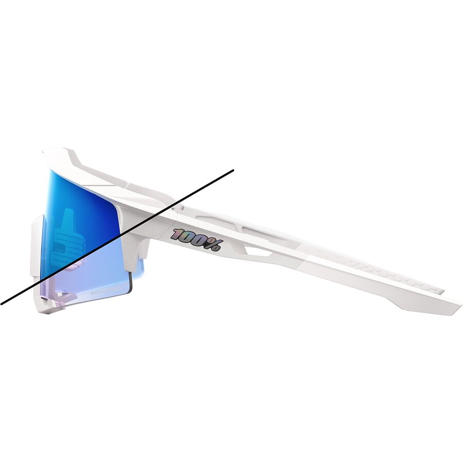 100% Speedcraft Sunglasses Bastille LE/Pearl White Glitter/Blue Mirror Photochromic Lens
