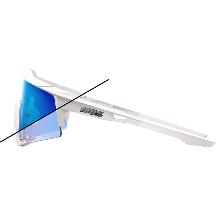 100% Speedcraft XS Sunglasses Bastille LE/Pearl White Glitter/Blue Mirror Photochromic Lens