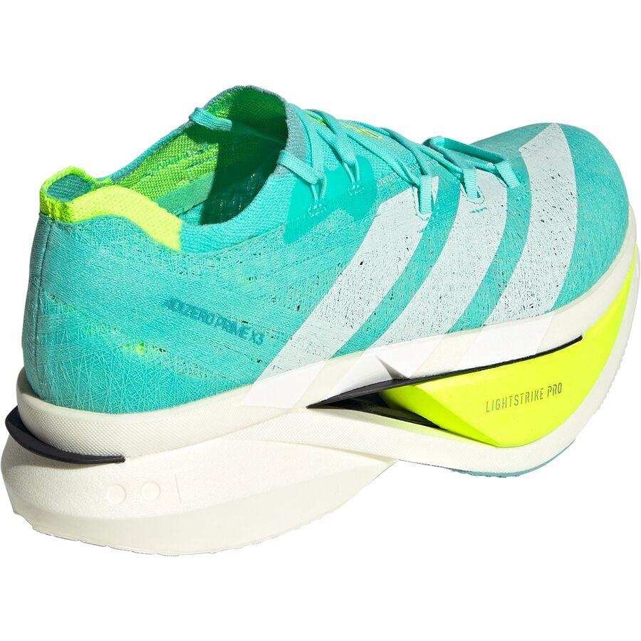 Adidas Adizero Prime X3 Strung Running Shoe Flash Aqua/Zero Metallic/Lucid Lemon