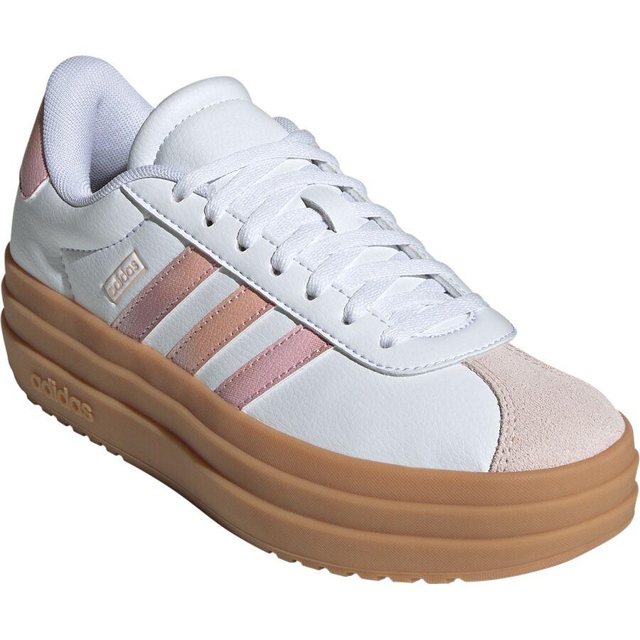 Adidas VL Court Bold Shoe - Kids' Ftwr White/Powder Coral/Gum 3