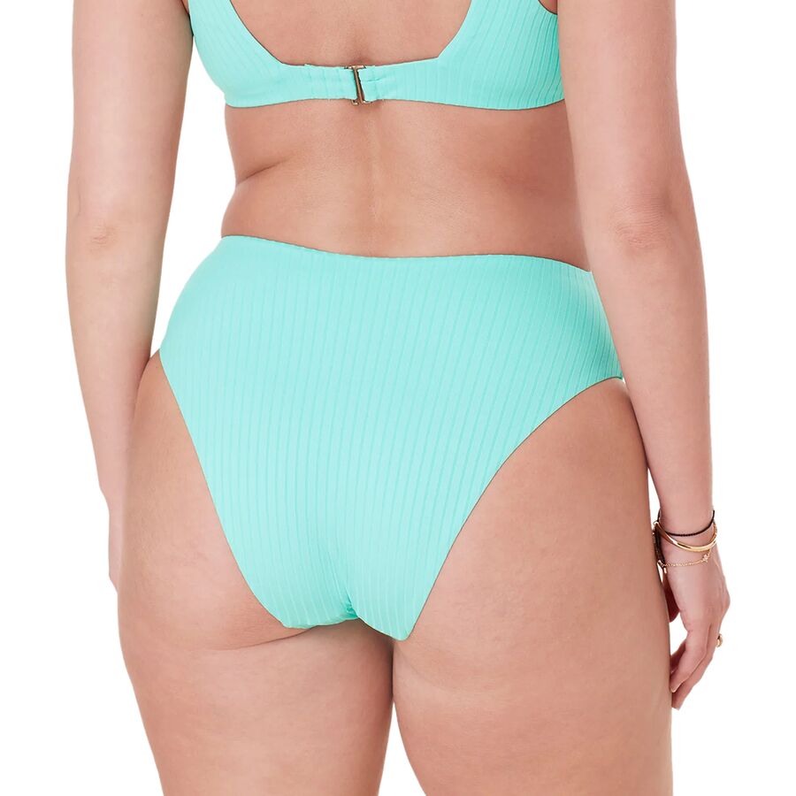 Andie 90s High Waisted Solid Bikini Bottom - Women's Opal