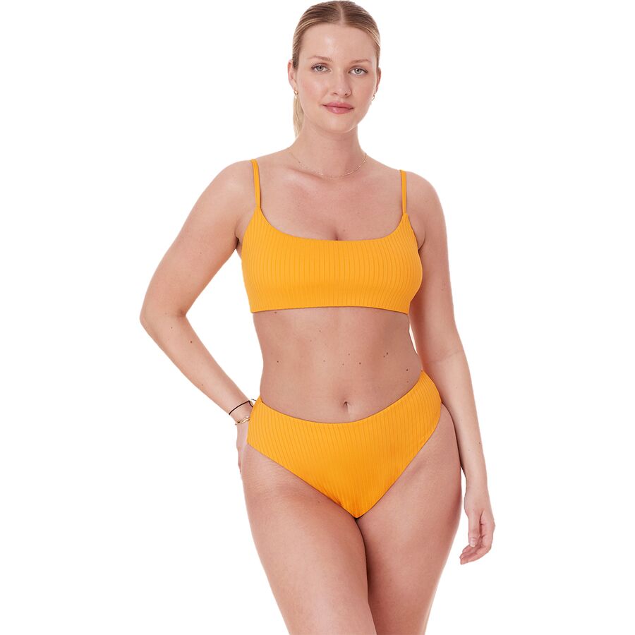Andie The Maui Wide Rib Bikini Top - Women's Tangerine
