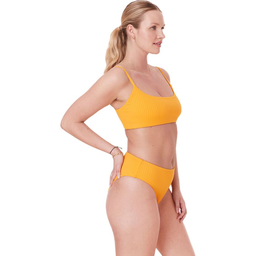 Andie The Maui Wide Rib Bikini Top - Women's Tangerine