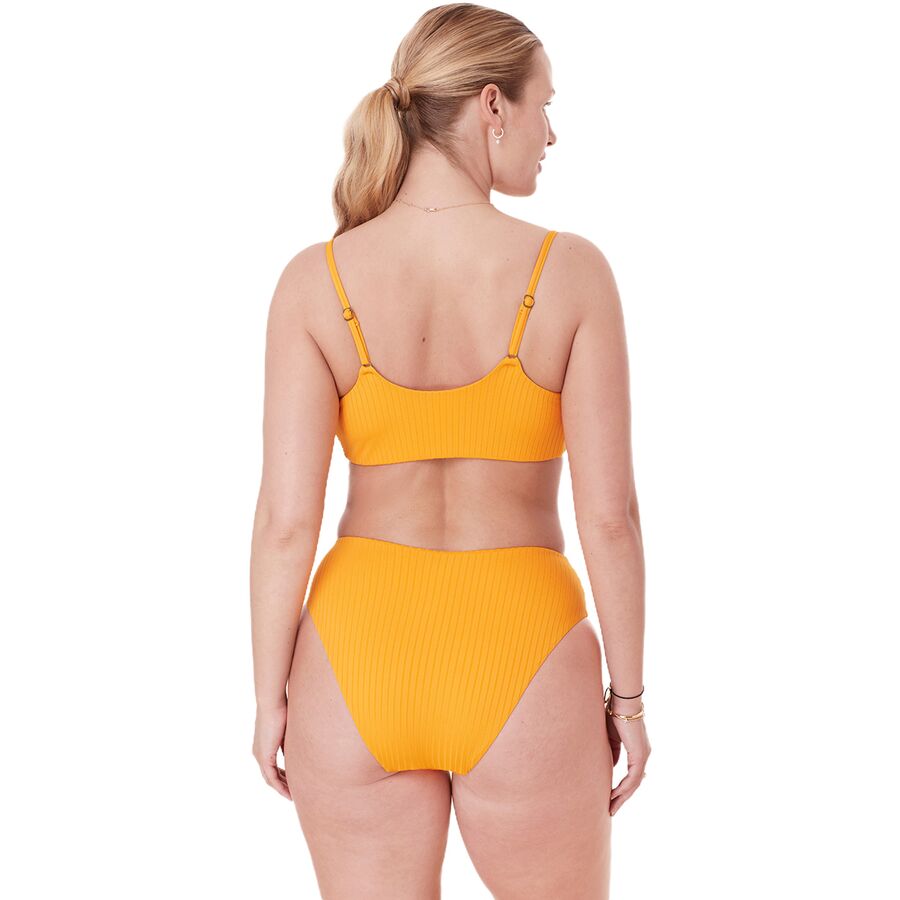 Andie The Maui Wide Rib Bikini Top - Women's Tangerine