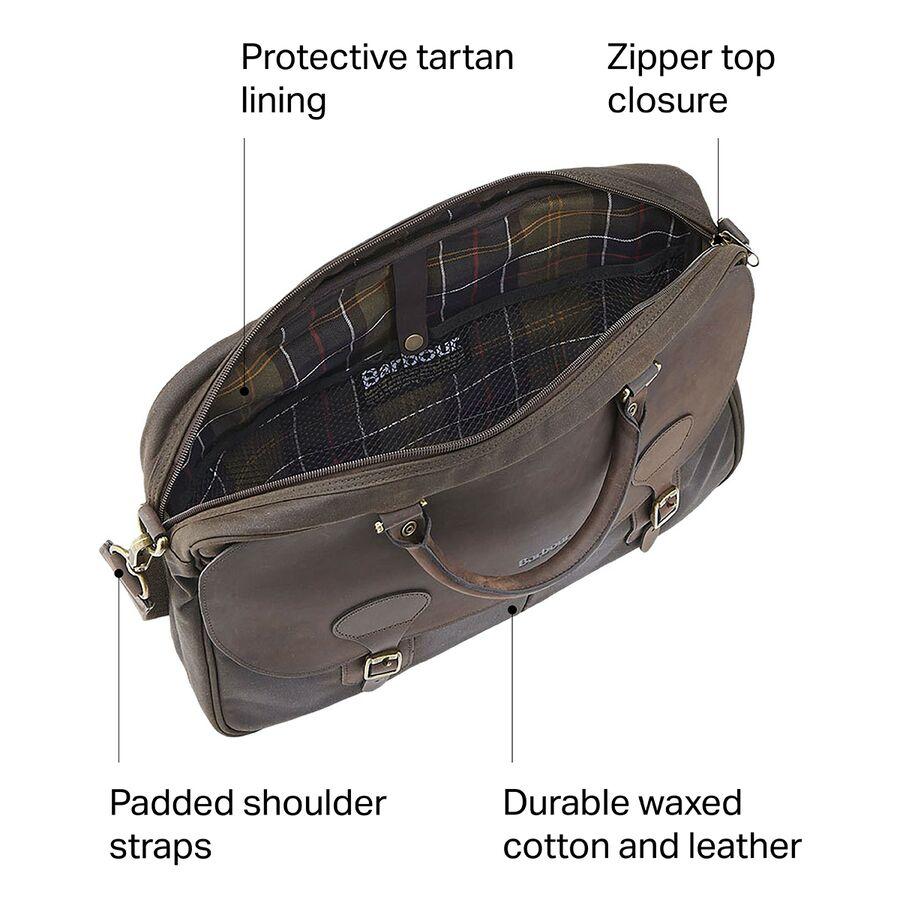 Barbour Wax Leather 4L Briefcase Olive