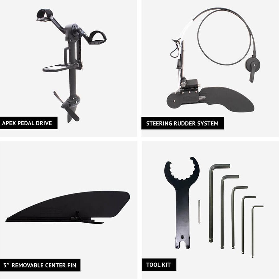 BOTE APEX Pedal Drive + Rudder Kit Black