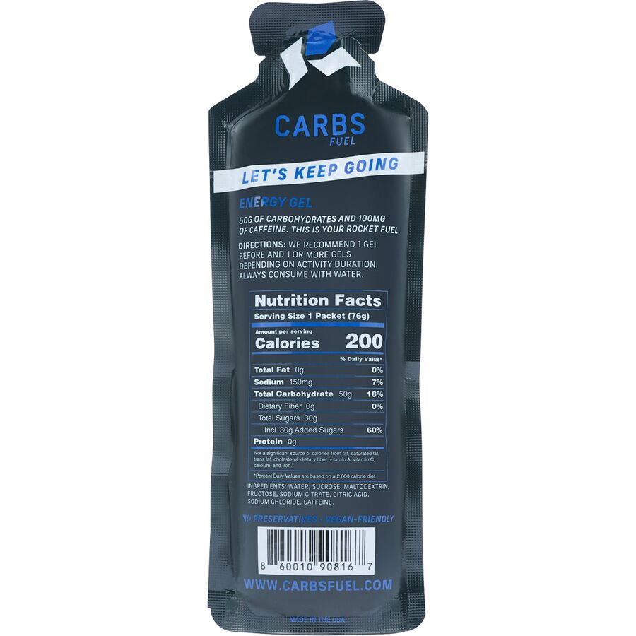 Carbs Fuel Caffeinated Energy Gels 50g
