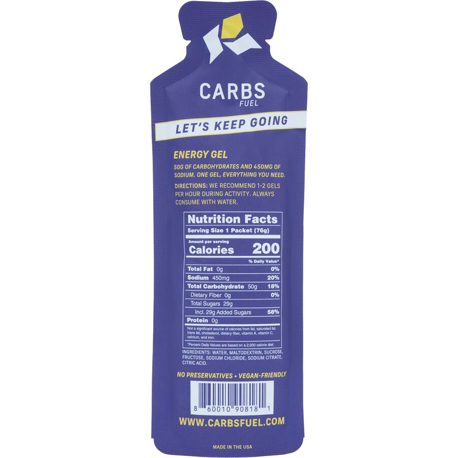 Carbs Fuel Salted Energy Gels 50g