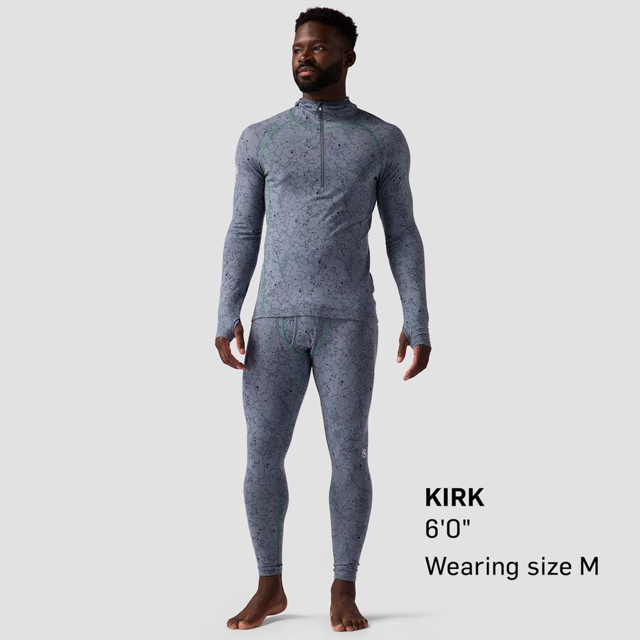 Backcountry Cedars RWS Merino Lt-Wt Baselayer 1/2-Zip Scuba Top - Men's Turbulence Zastrugi Print
