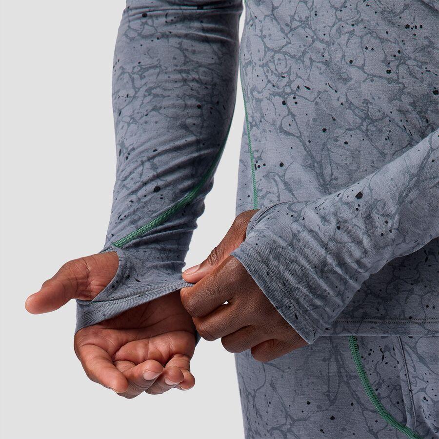 Backcountry Cedars RWS Merino Lt-Wt Baselayer 1/2-Zip Scuba Top - Men's Turbulence Zastrugi Print