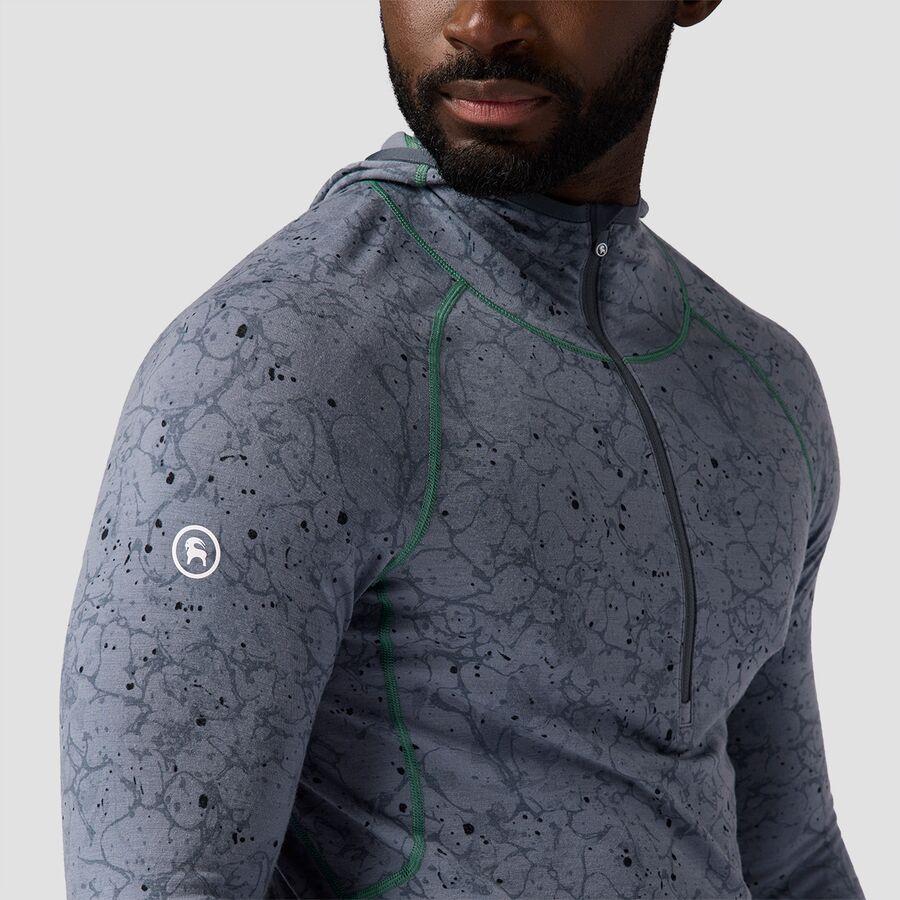 Backcountry Cedars RWS Merino Lt-Wt Baselayer 1/2-Zip Scuba Top - Men's Turbulence Zastrugi Print