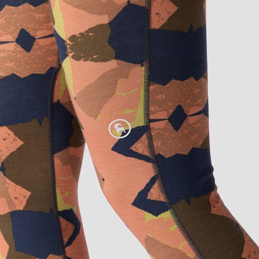 Backcountry Cedars RWS Merino Mid-Wt Baselayer 3/4 Bottom - Women's Peach Sky Geo Collage Print