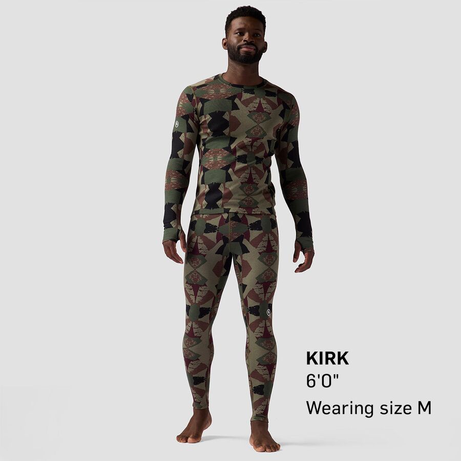 Backcountry Cedars RWS Merino Mid-Wt Baselayer Bottom - Men's Kalamata Geo Collage Print
