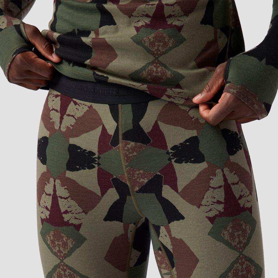 Backcountry Cedars RWS Merino Mid-Wt Baselayer Bottom - Men's Kalamata Geo Collage Print