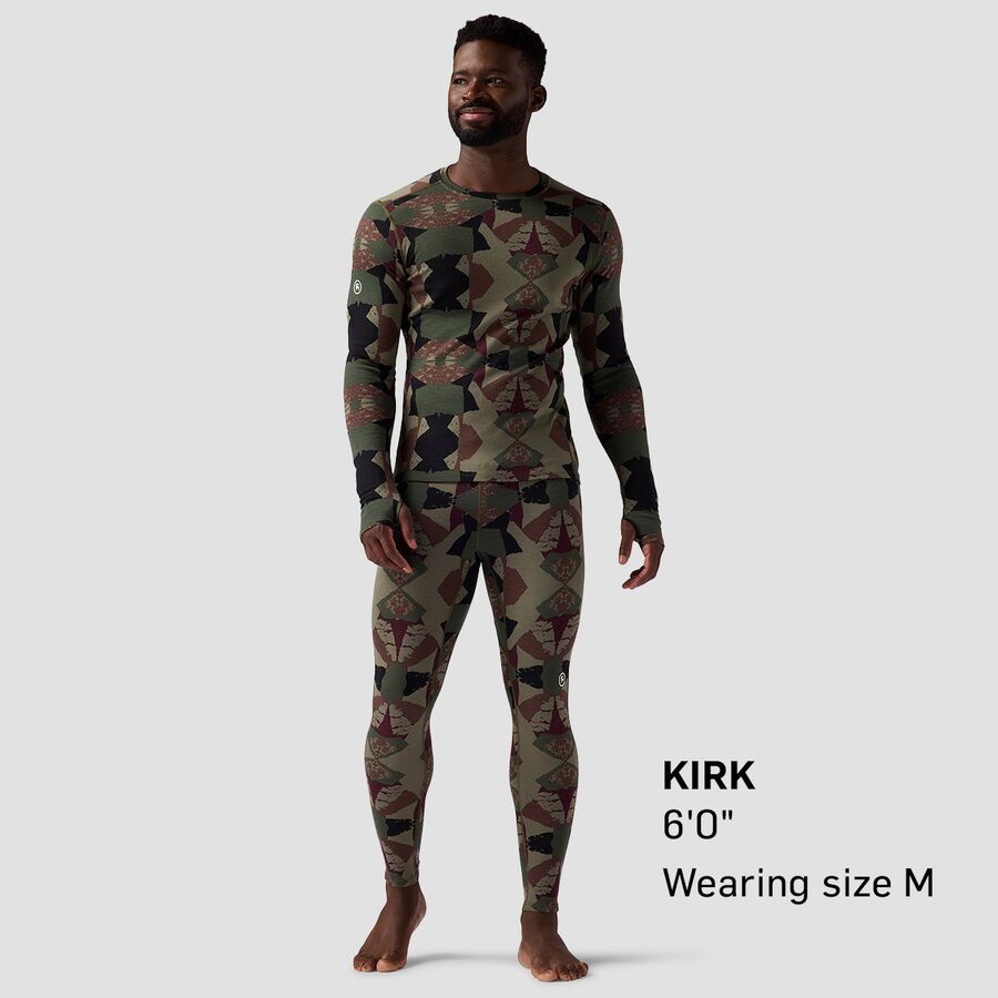 Backcountry Cedars RWS Merino Mid-Wt Baselayer Crew Top - Men's Kalamata Geo Collage Print