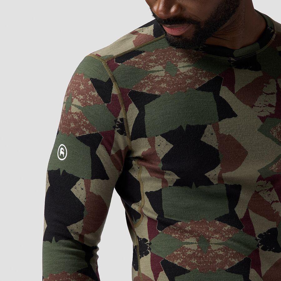 Backcountry Cedars RWS Merino Mid-Wt Baselayer Crew Top - Men's Kalamata Geo Collage Print