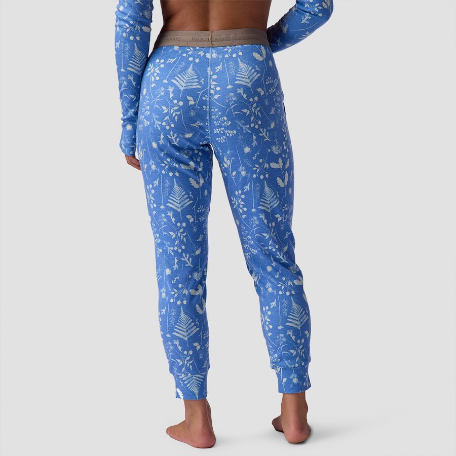 Backcountry Cedars RWS Merino Mid-Wt Baselayer Jogger Bottom - Women's Deja Blue Print