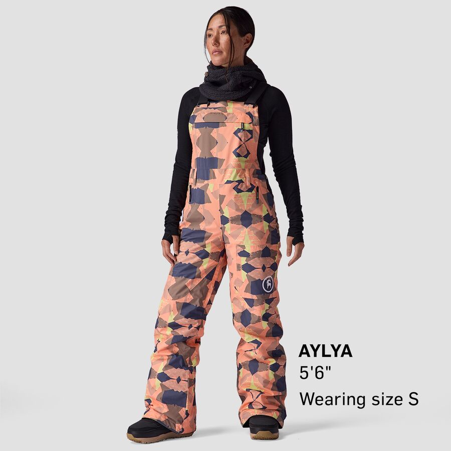 Backcountry CrestCruiser Insulated Bib - Women's Peach Sky Geo Collage Print