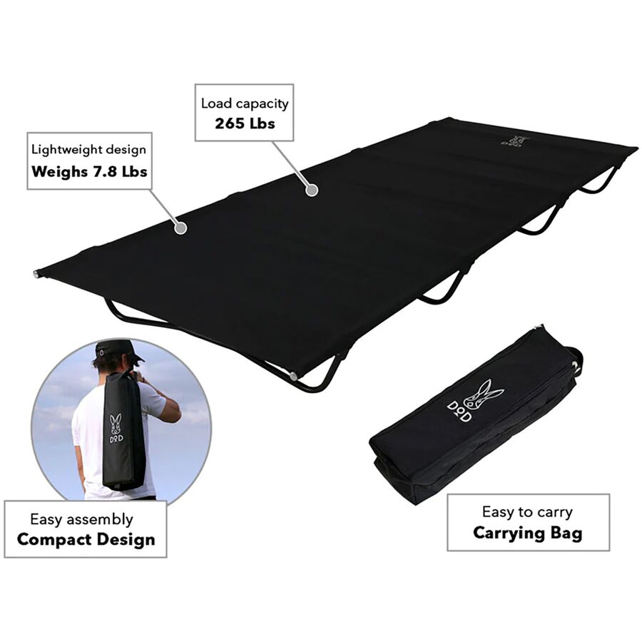 DOD Outdoors Bed In Bag Cot Black