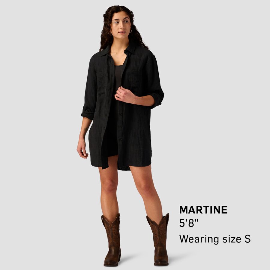 Backcountry Long Cotton Gauze Long-Sleeve Button-Down - Women's Black