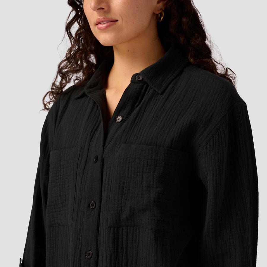Backcountry Long Cotton Gauze Long-Sleeve Button-Down - Women's Black