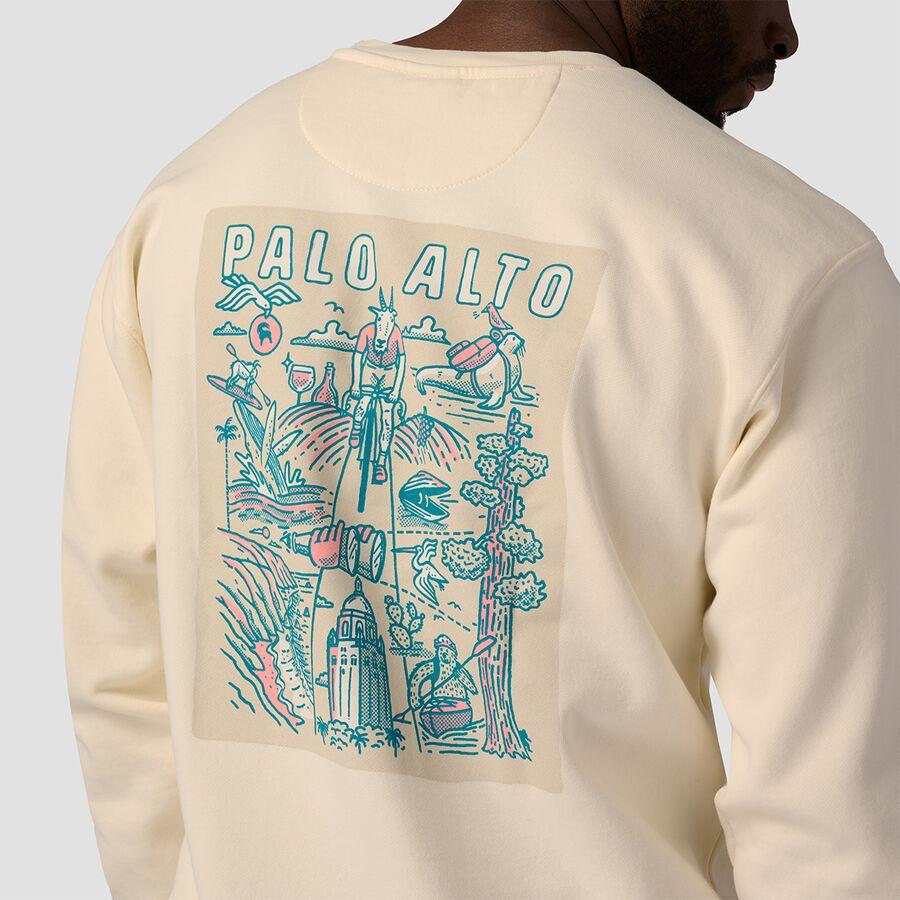 Backcountry Palo Alto Poster Crew Sweatshirt Vintage White