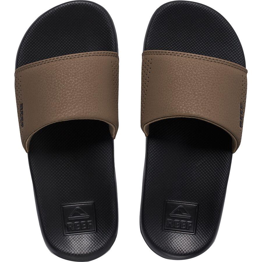 Reef One Slide Sandal - Boys' Black/Tan