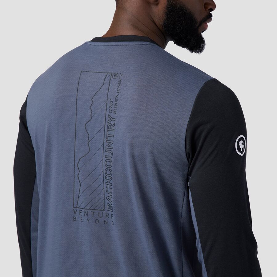 Backcountry Slickrock Drirelease Long-Sleeve Tech T-Shirt - Men's Black/Turbulence