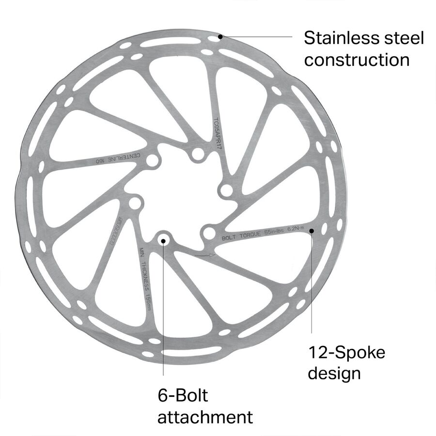 SRAM CenterLine Rounded Rotor Silver