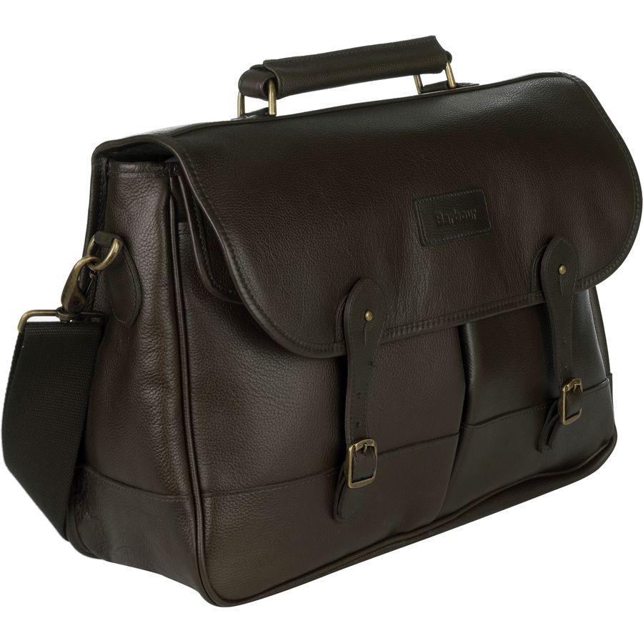 Barbour Leather 11.5L Briefcase Dark Brown