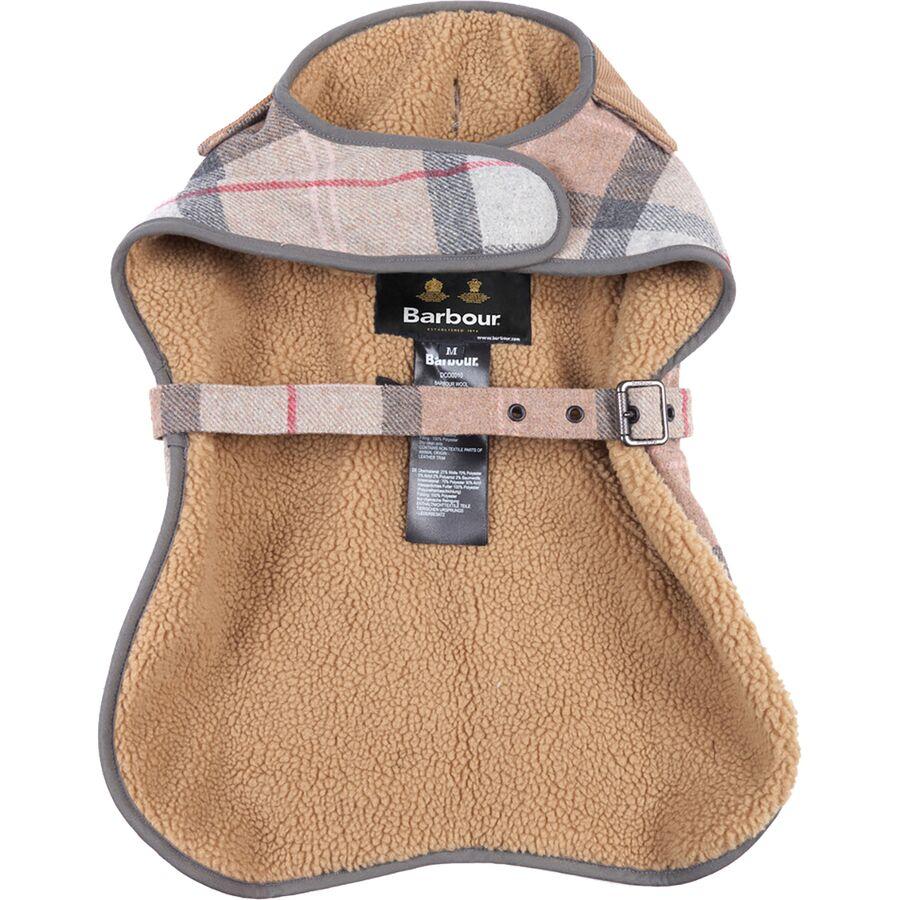 Barbour Wool Touch Dog Coat Taupe/Pink Tartan