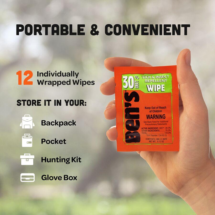 Ben's 30% Tick & Insect Repellent Wipes One Color