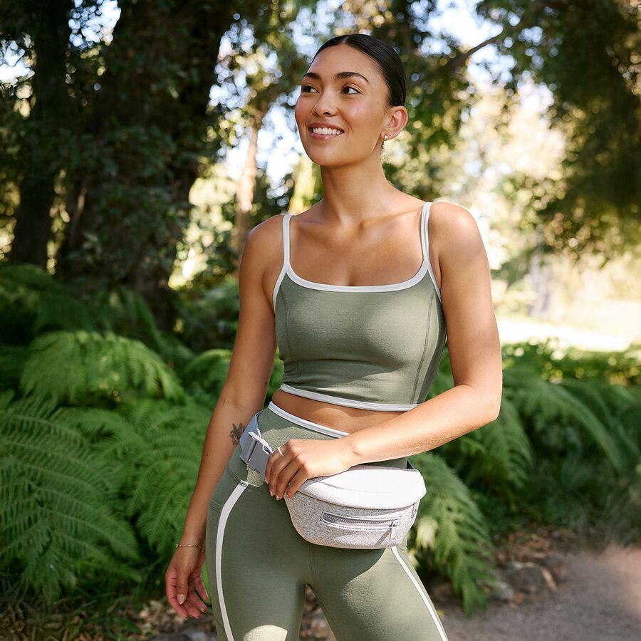 Beyond Yoga Spacedye New Moves High Cropped Tank Top - Women's Grey Sage/Cloud White