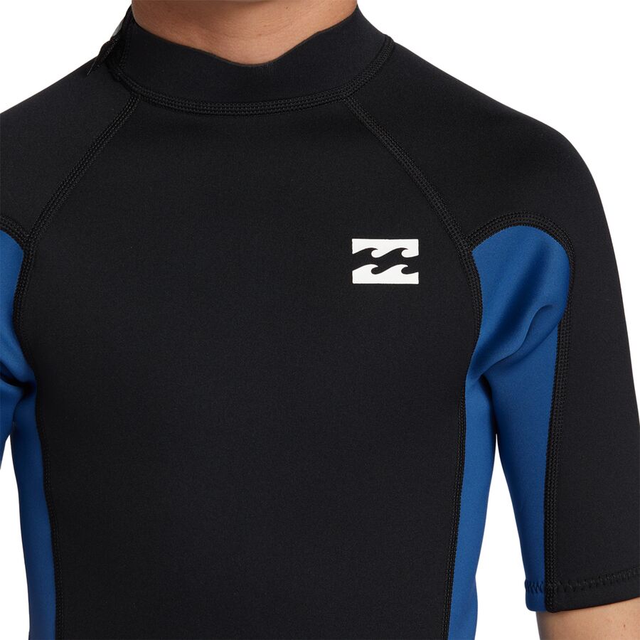 Billabong Foil Back-Zip Short-Sleeve FL Spring Wetsuit - Boys' Mid Blue