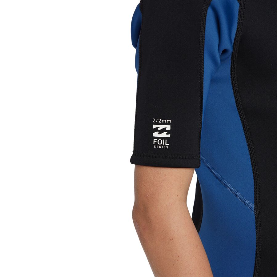 Billabong Foil Back-Zip Short-Sleeve FL Spring Wetsuit - Boys' Mid Blue