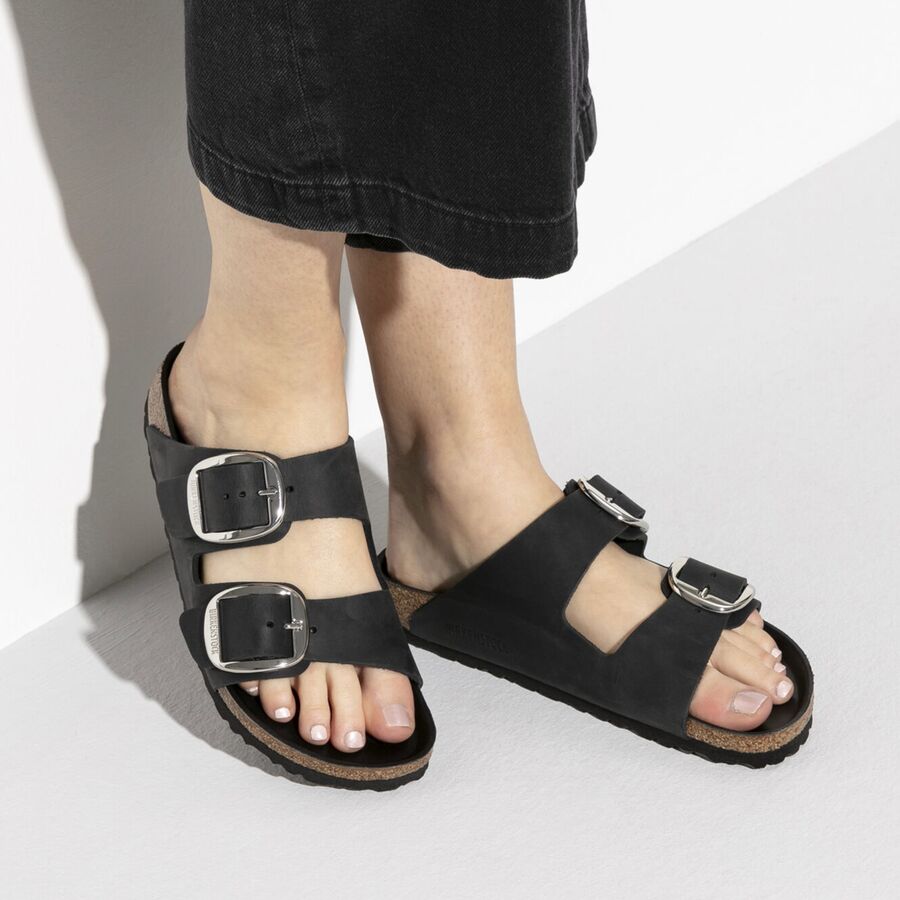 Birkenstock Arizona Big Buckle Leather Sandal - Women's Black Leather