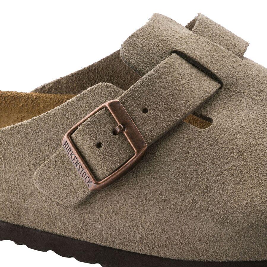 Birkenstock Boston Soft Footbed Suede Clog - Women's Taupe Suede