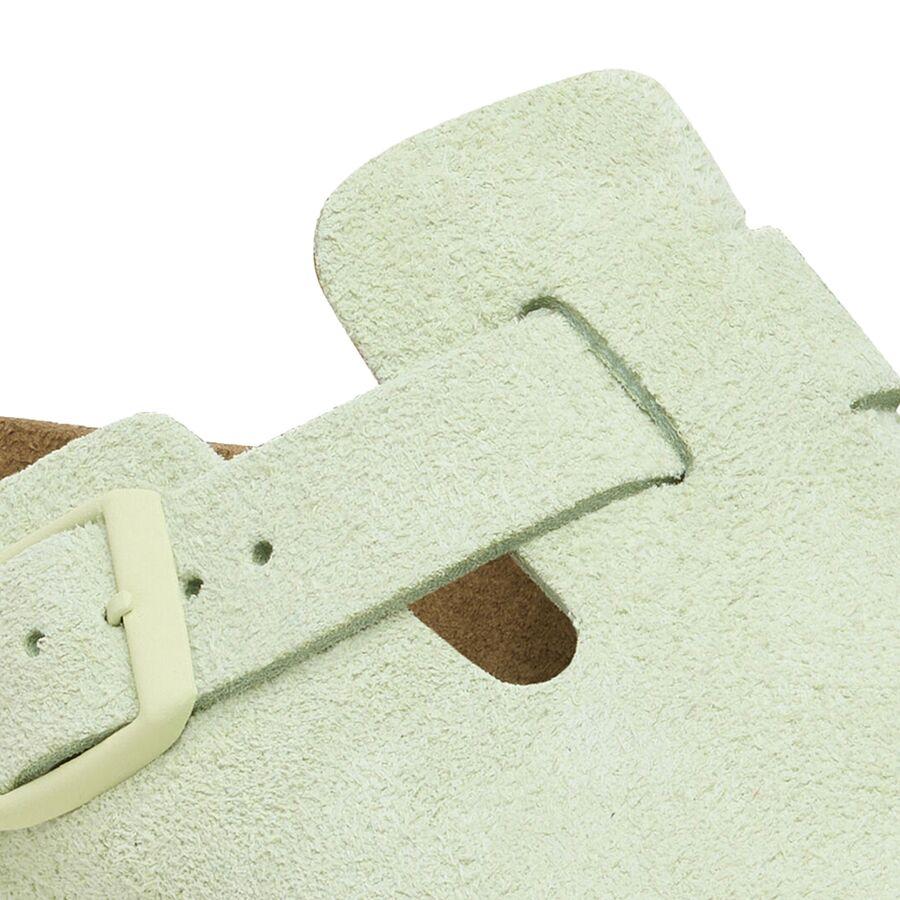 Birkenstock Boston Soft Footbed Suede Narrow Clog - Women's Faded Lime Suede