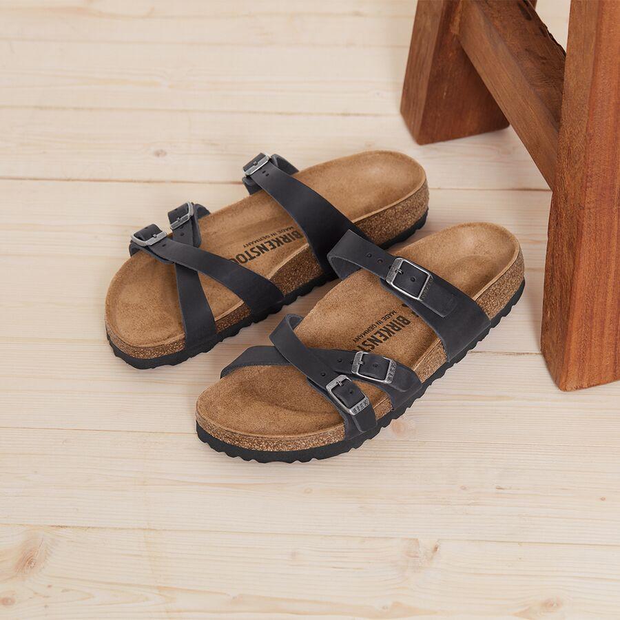 Birkenstock Franca Sandal - Women's Black Oiled Leather