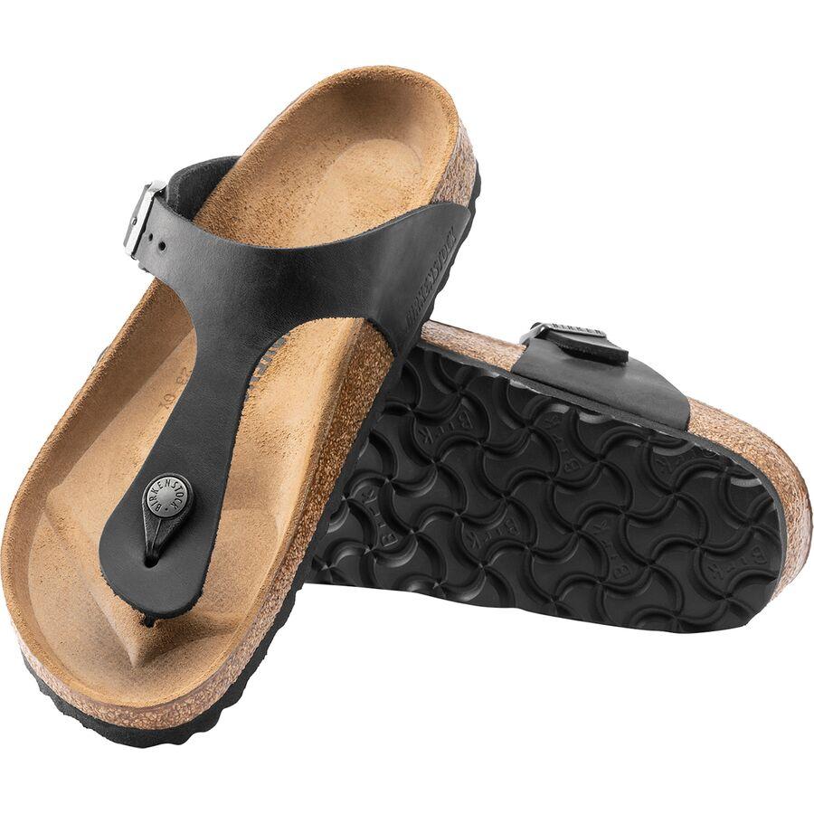 Birkenstock Gizeh Leather Sandal - Women's Black Oiled Leather