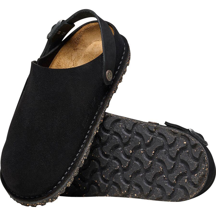 Birkenstock Lutry Suede Narrow Clog - Women's Black Suede