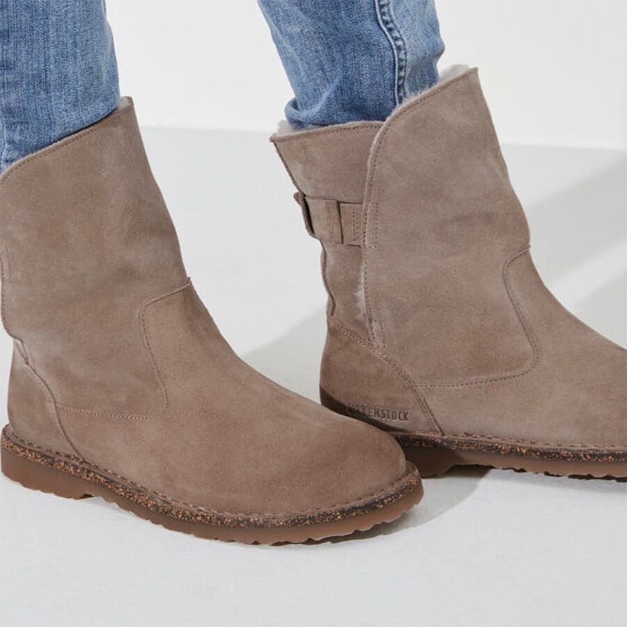 Birkenstock Upsalla Shearling Boot - Women's Suede/Shearling/Gray Taupe/Soft Pink