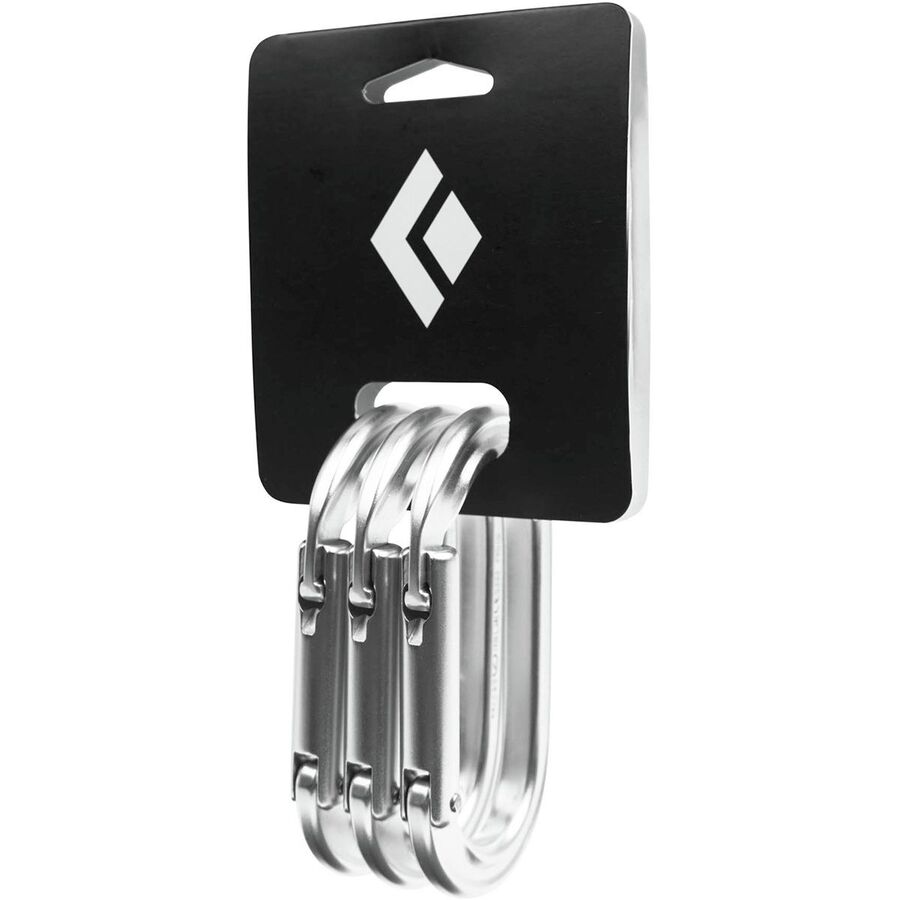 Black Diamond Oval Keylock Carabiner - 3-Pack Polished